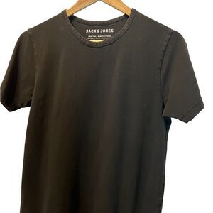 JACK & JONES Black Crew Neck Stretch Short Sleeve Tee Shirt M